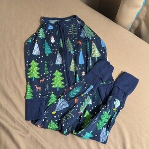 Little Sleepies Zippies Size 12-18 Months Christmas Tree Pajamas
